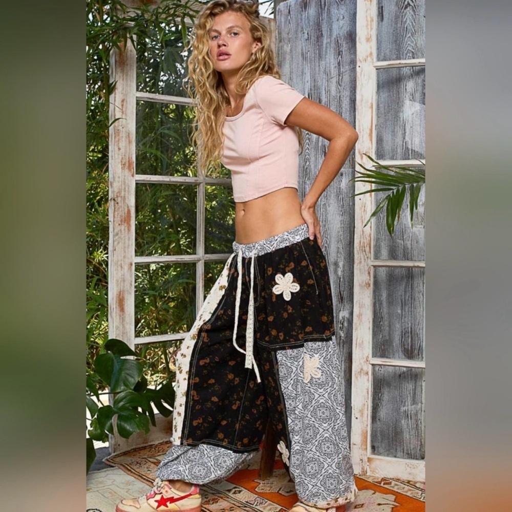 POL- patchwork joggers. NWT. LARGE NWT - image 4